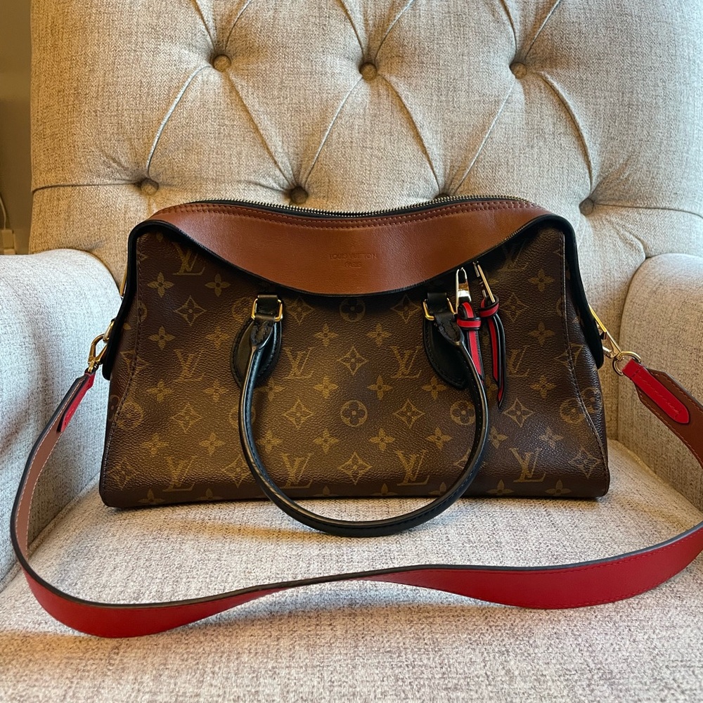 Louis Vuitton Tuileries Shoulder Bag Medium Brown Canvas
